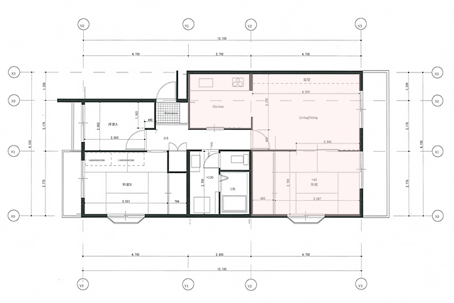 マンション　スケルトンリフォーム　図面　before