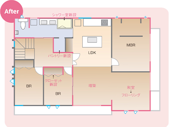 一戸建て　二世帯　図面　after