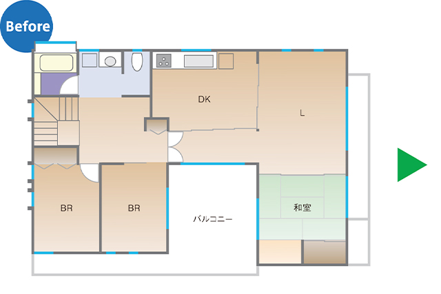 一戸建て　二世帯　図面　before